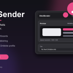 ShotSender Figma plugin preview showing a Dribbble shot publishing workflow